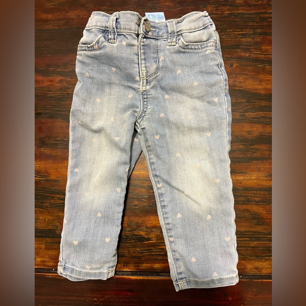OshKosh B’Gosh Baby Heart Print Pull-On Denim Pants